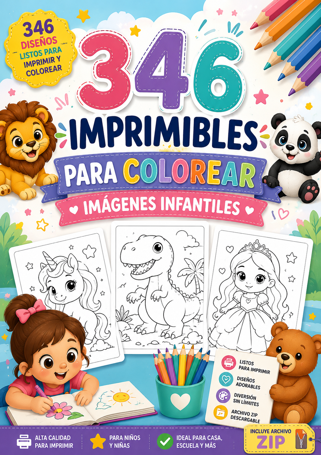 346 Imprimibles para colorear.
